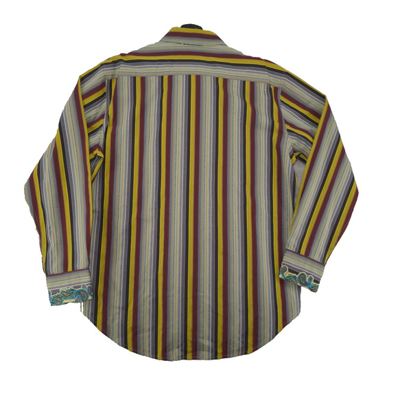 Robert Graham Button Down Shirt Mens Large Multicolor Paisley Embroidered Bold - Picture 8 of 8